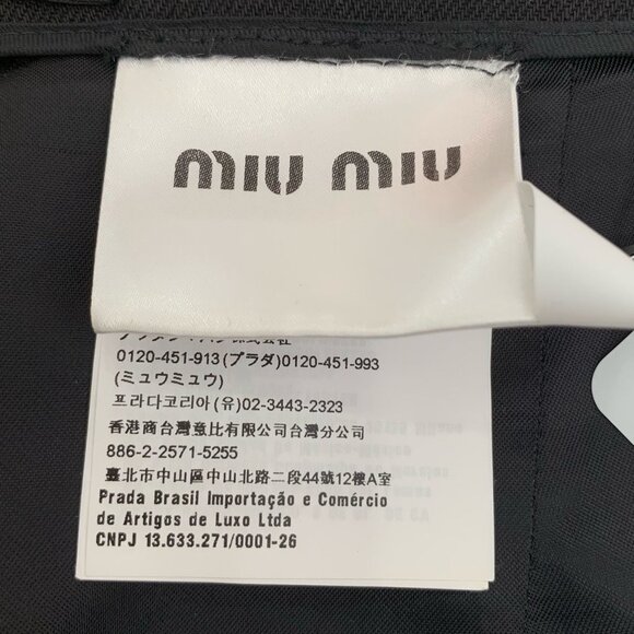 Miu Miu Logo-Print Cotton & Polyester Blend Mini Skirt Size 38 Made In Italy Bla - Picture 7 of 7